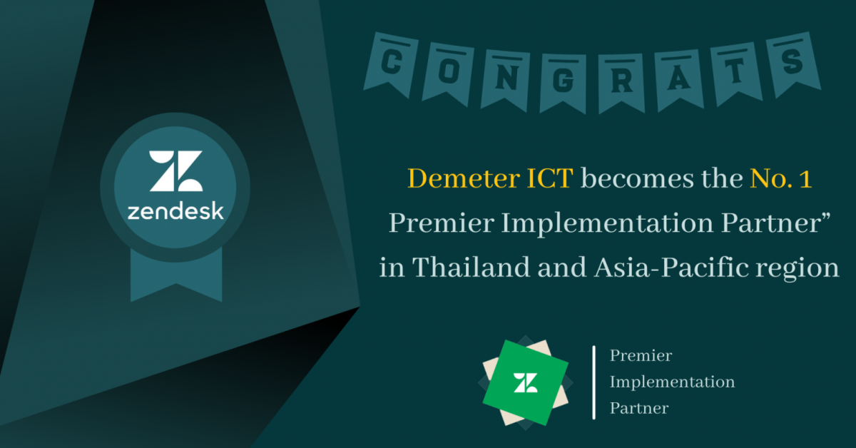 DEMETER ICT was announced as the No.1 Premier Implementation Partner of Zendesk